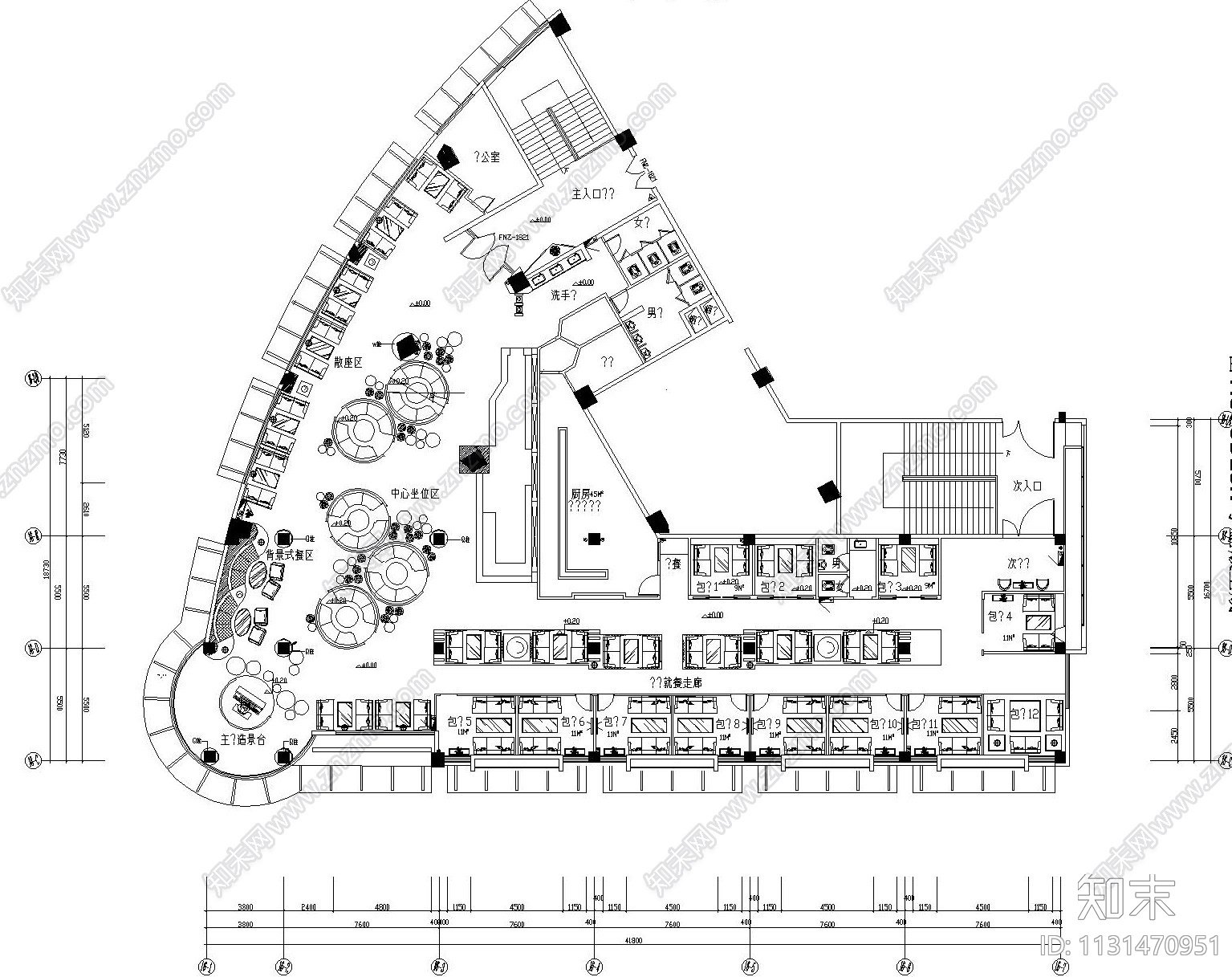 福建上岛西餐厅混搭风格装修设计施工图（含效果图）cad施工图下载【ID:1131470951】