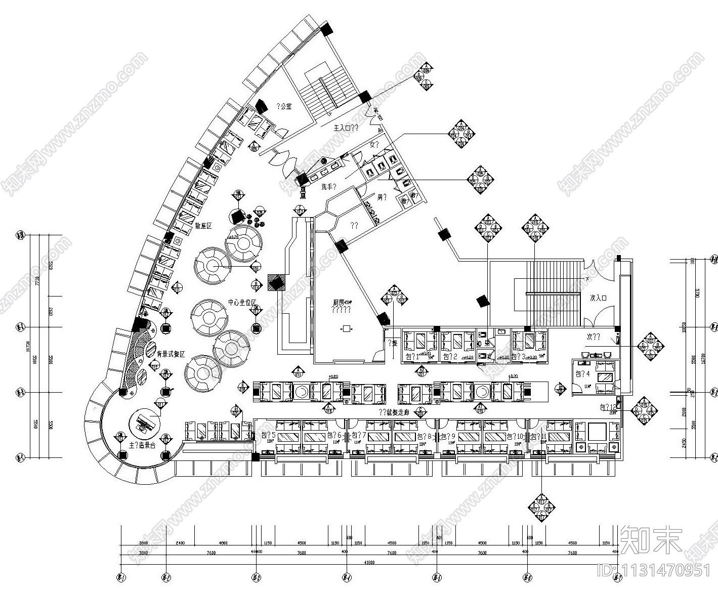 福建上岛西餐厅混搭风格装修设计施工图（含效果图）cad施工图下载【ID:1131470951】