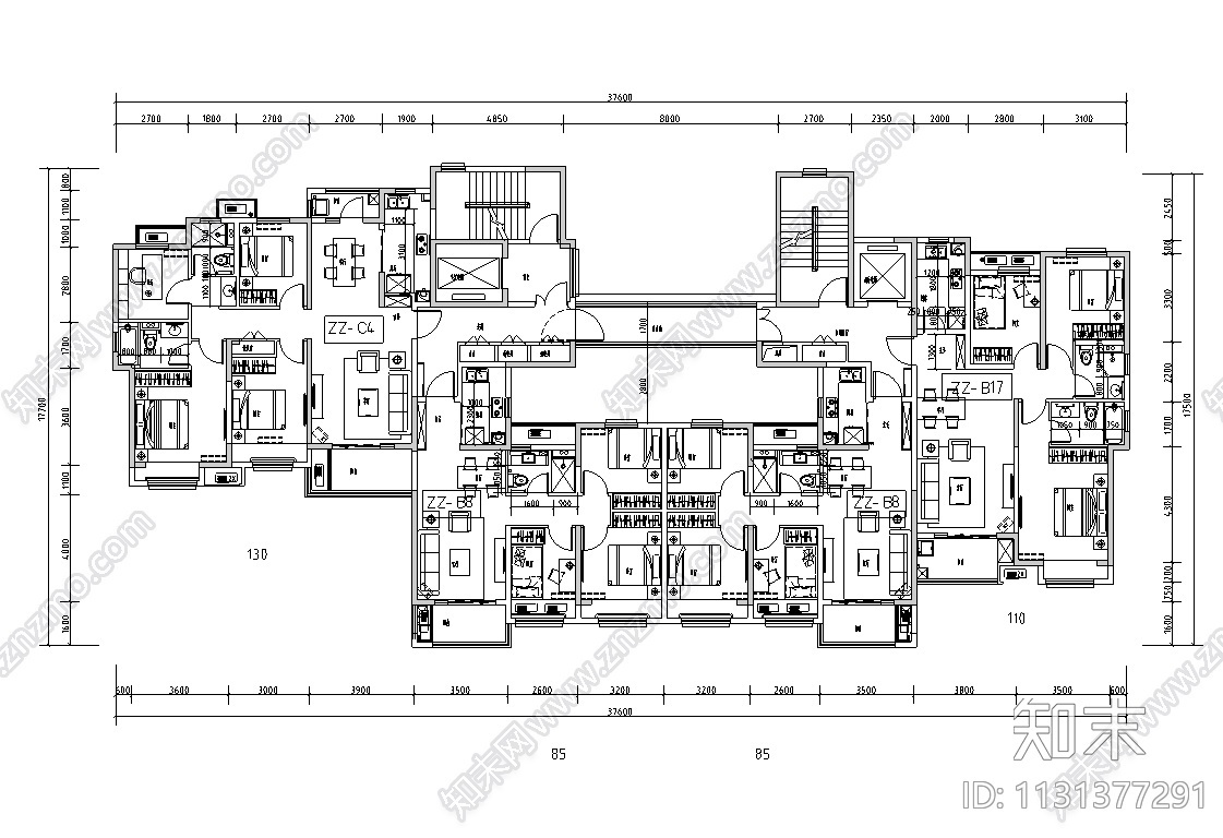 2021年疫情后-华中郑州标准化户型库CAD施工图下载【ID:1131377291】