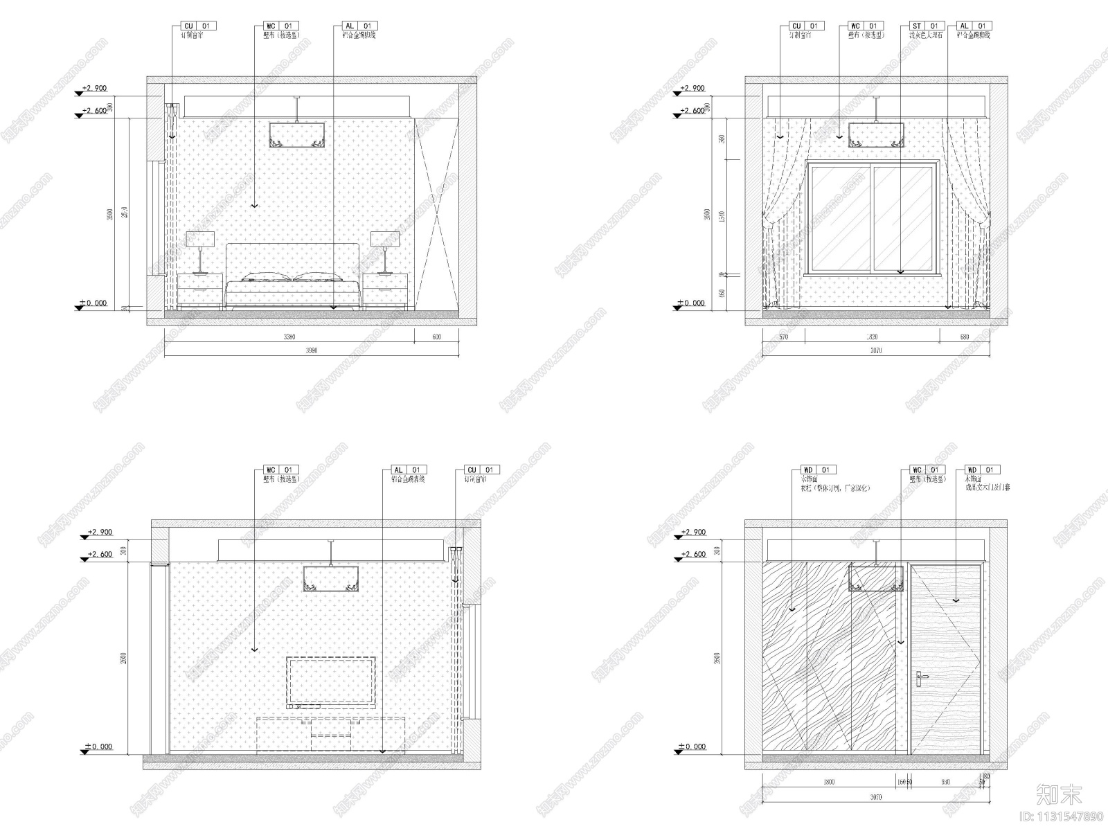 600㎡新中式三层四居别墅装修施工图+3D模型施工图下载【ID:1131547890】