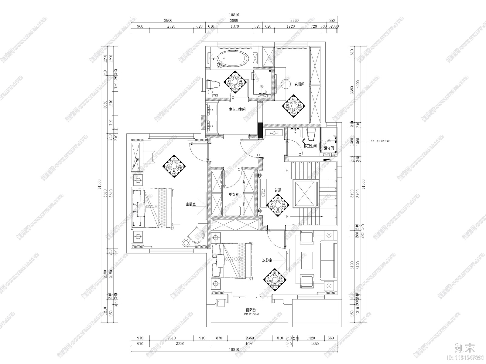 600㎡新中式三层四居别墅装修施工图+3D模型施工图下载【ID:1131547890】