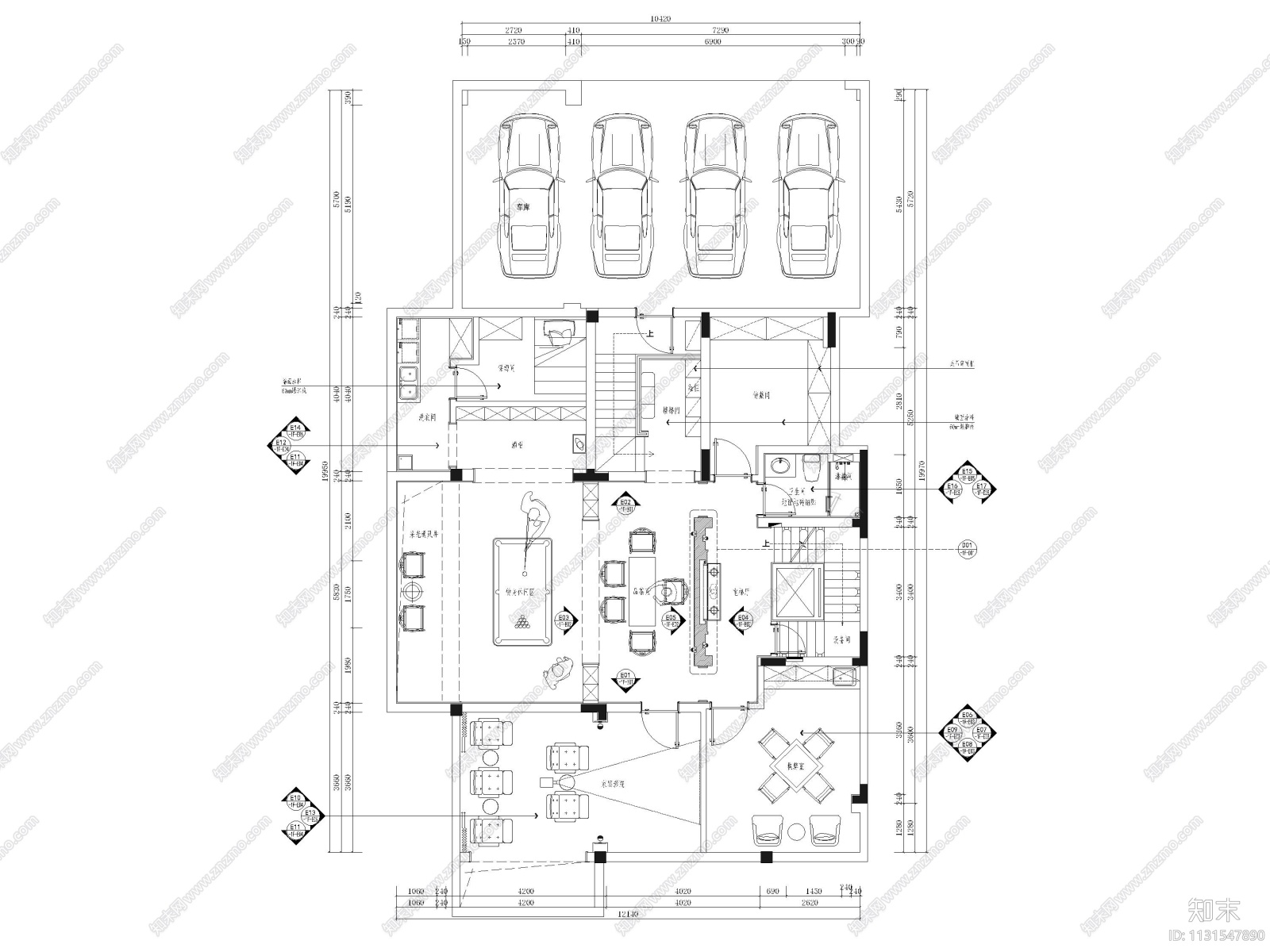 600㎡新中式三层四居别墅装修施工图+3D模型施工图下载【ID:1131547890】