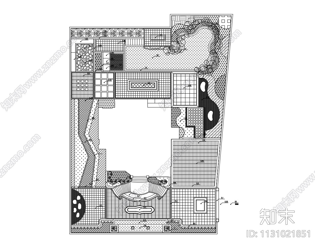 湖南新中式风格别墅花园景观施工图设计施工图下载【ID:1131021851】