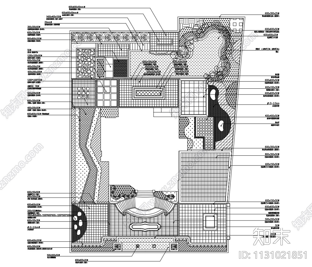 湖南新中式风格别墅花园景观施工图设计cad施工图下载【ID:1131021851】