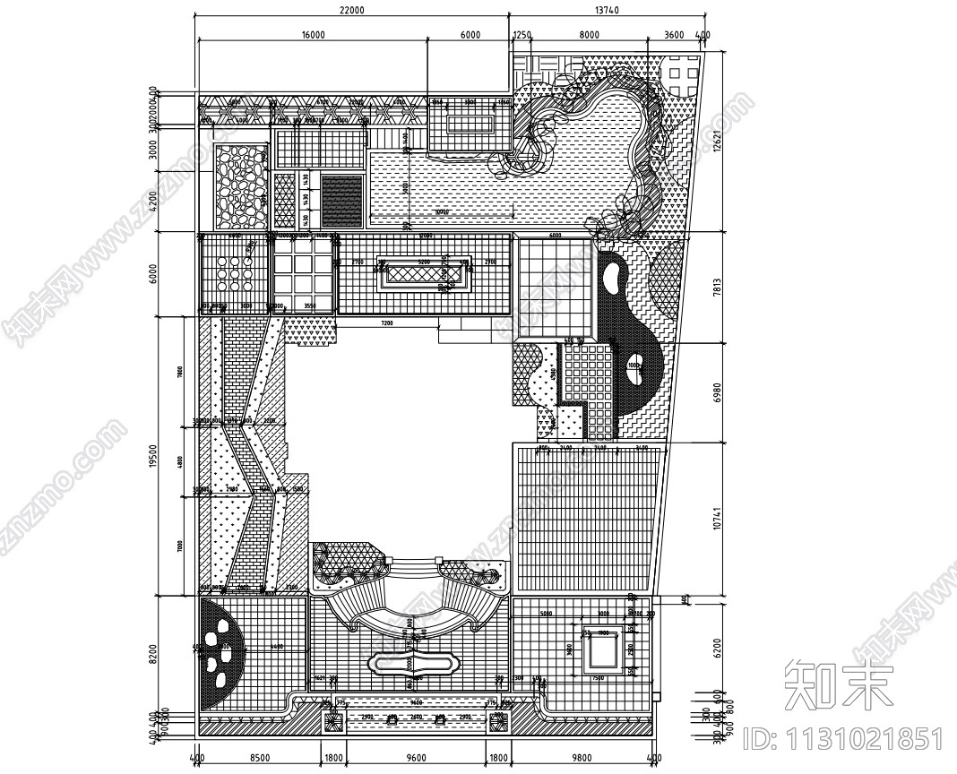 湖南新中式风格别墅花园景观施工图设计cad施工图下载【ID:1131021851】