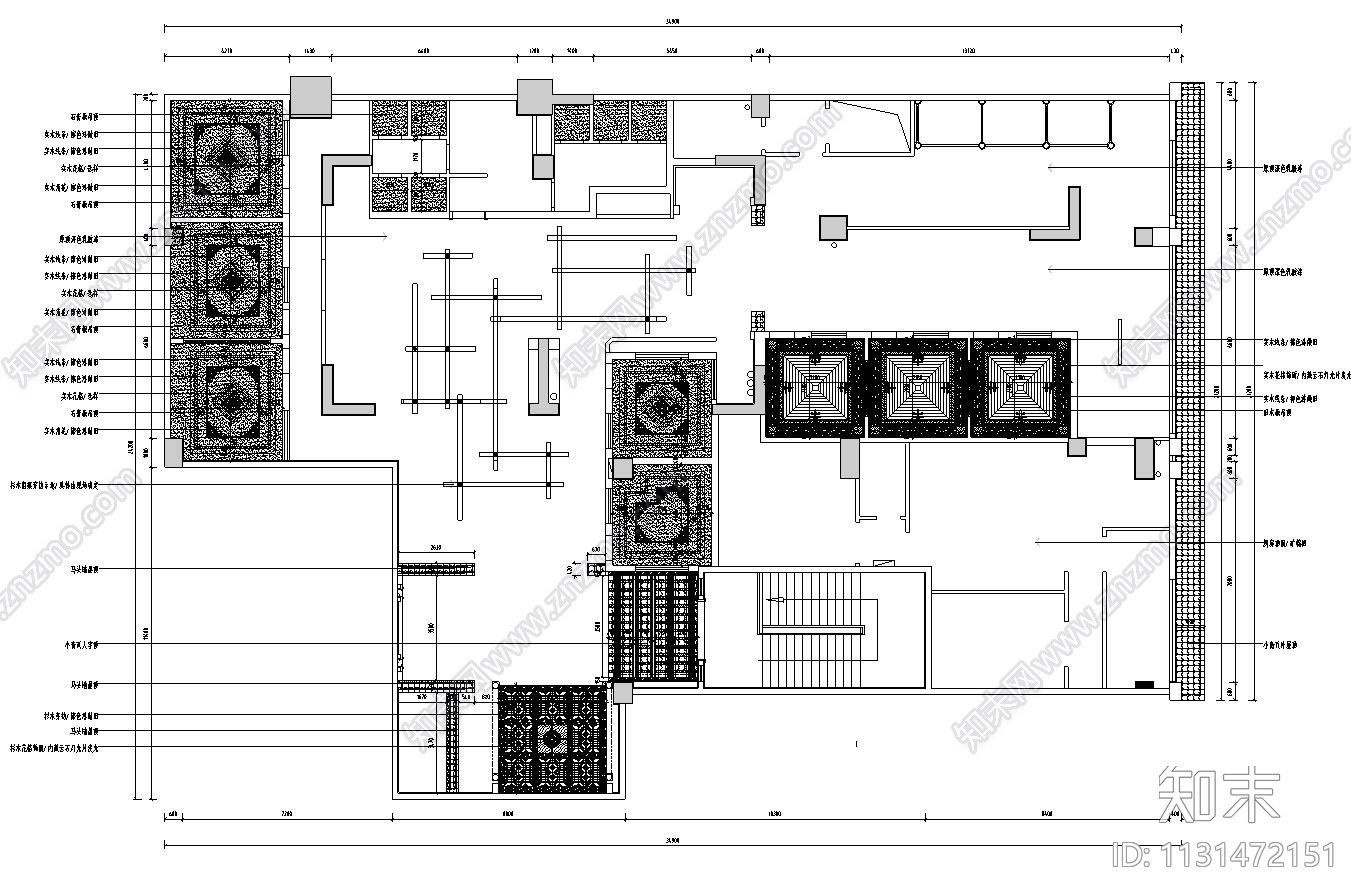 四川小龙坎中式火锅店餐厅装修设计施工图cad施工图下载【ID:1131472151】