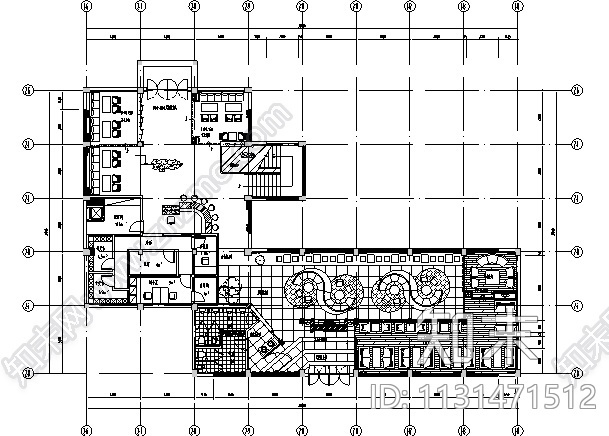 现代新中式风格咖啡馆设计施工图(含手绘效果图)施工图下载【ID:1131471512】