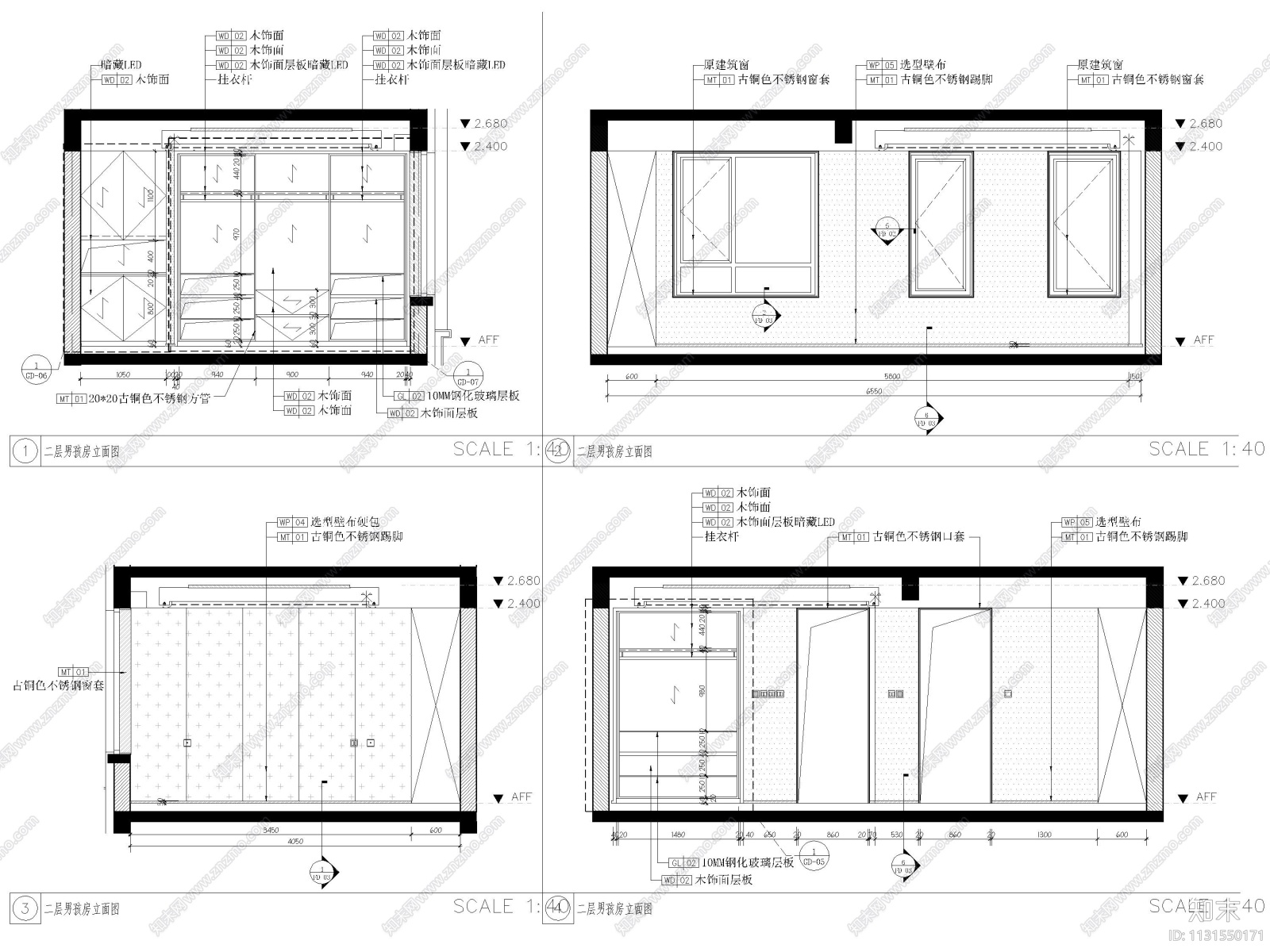 沈阳447㎡三层三居别墅装修施工图+3D模型cad施工图下载【ID:1131550171】