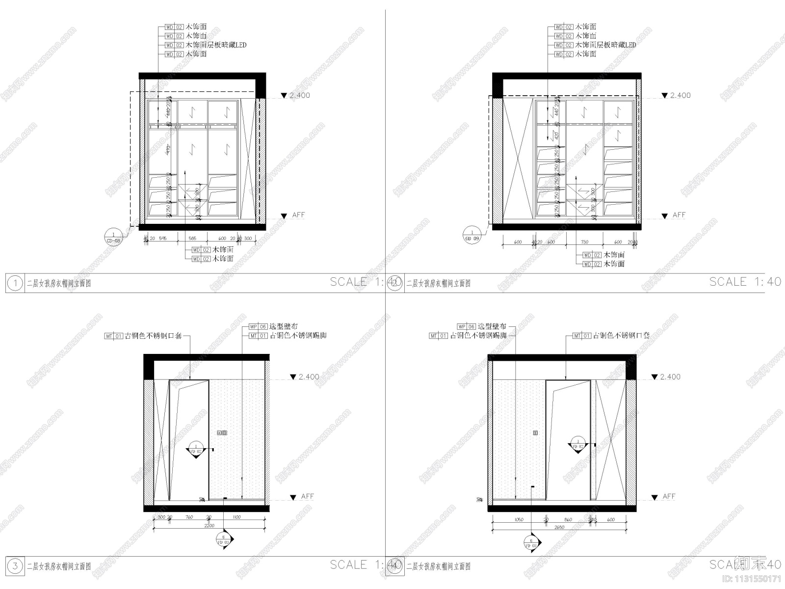 沈阳447㎡三层三居别墅装修施工图+3D模型cad施工图下载【ID:1131550171】