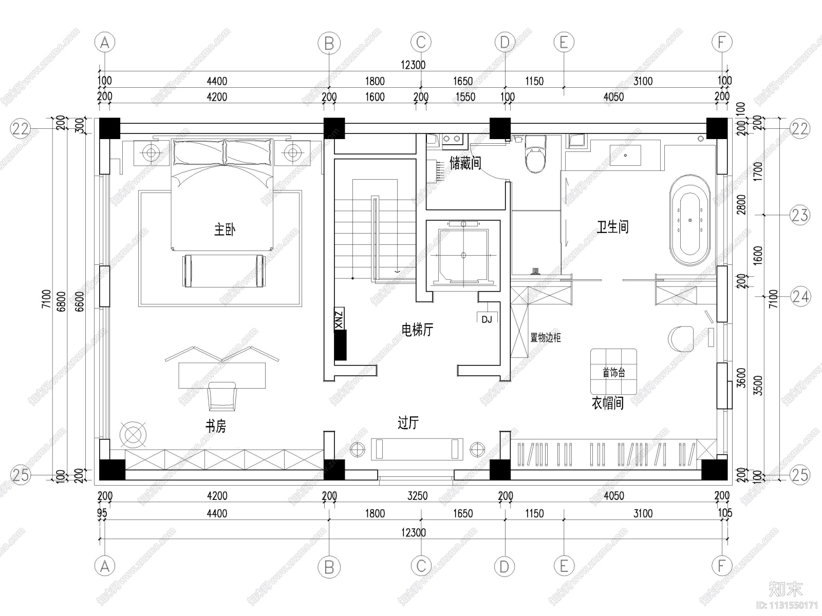 沈阳447㎡三层三居别墅装修施工图+3D模型cad施工图下载【ID:1131550171】