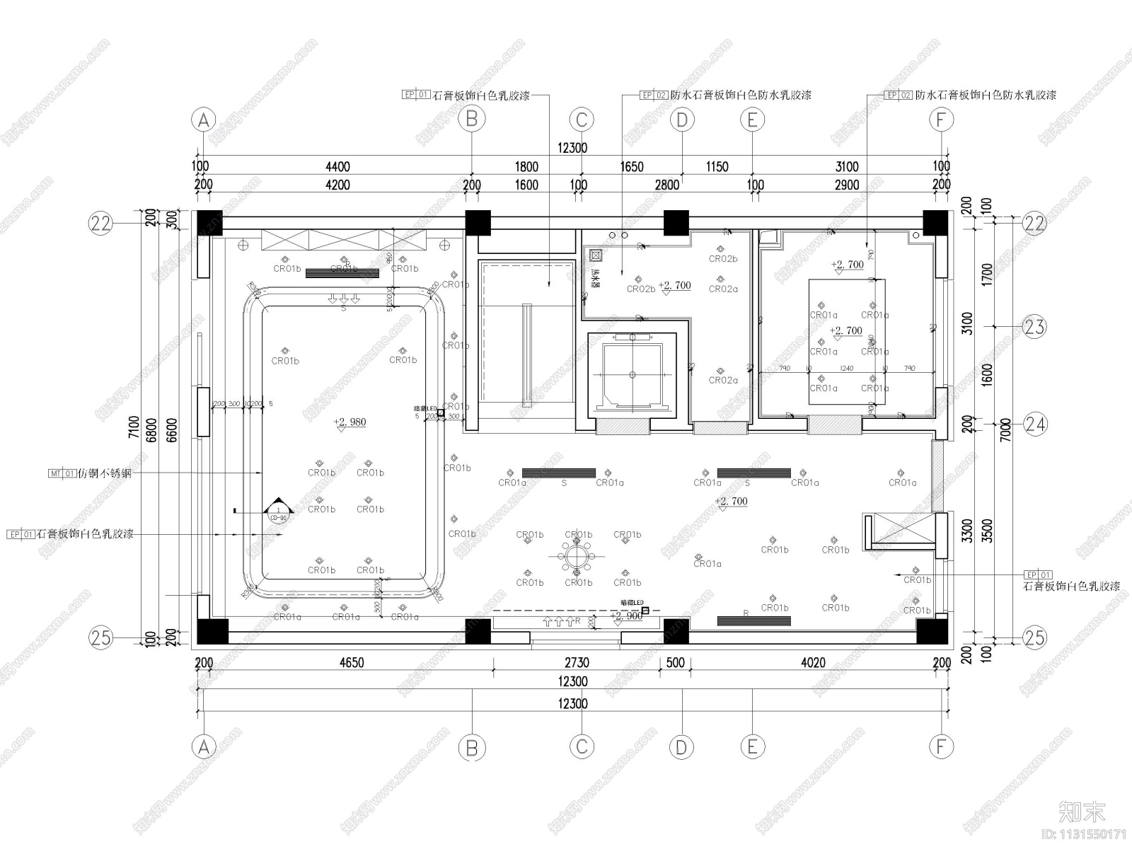 沈阳447㎡三层三居别墅装修施工图+3D模型cad施工图下载【ID:1131550171】