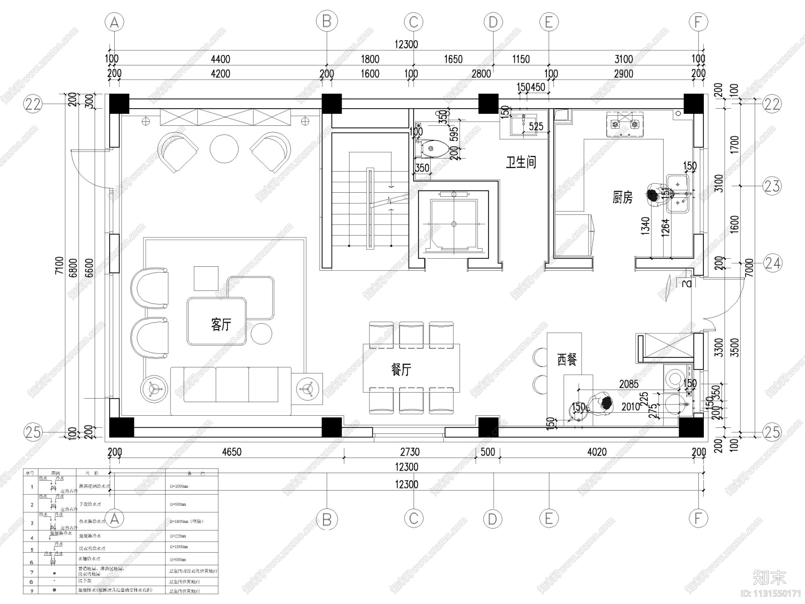 沈阳447㎡三层三居别墅装修施工图+3D模型cad施工图下载【ID:1131550171】