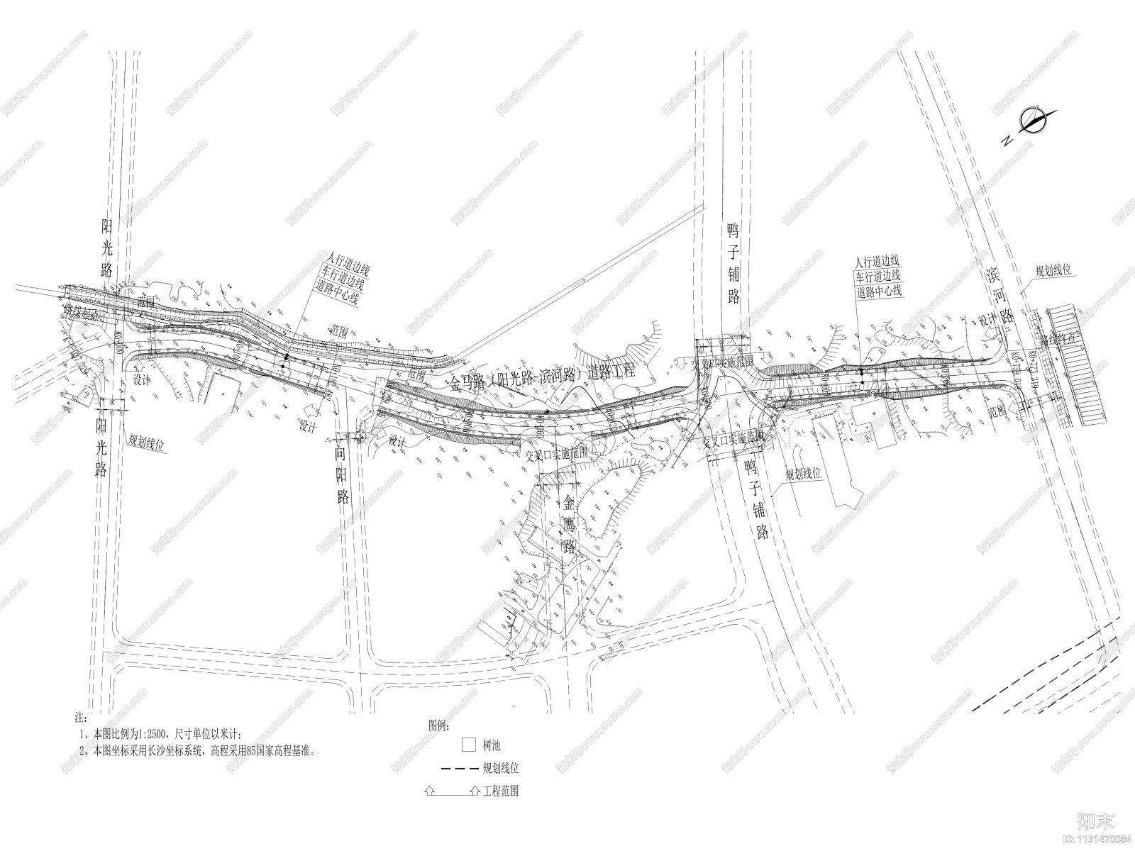 湖南城市某道路工程景观竣工图cad施工图下载【ID:1131470084】