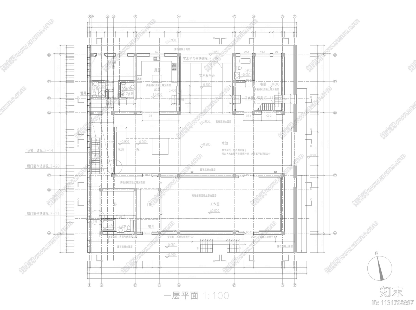 南京王澍—三合宅（CAD施工图+方案介绍+实景照片）施工图下载【ID:1131728887】