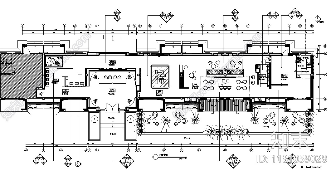 浙江杭州现代中式售楼处CAD施工图+效果图施工图下载【ID:1131059028】