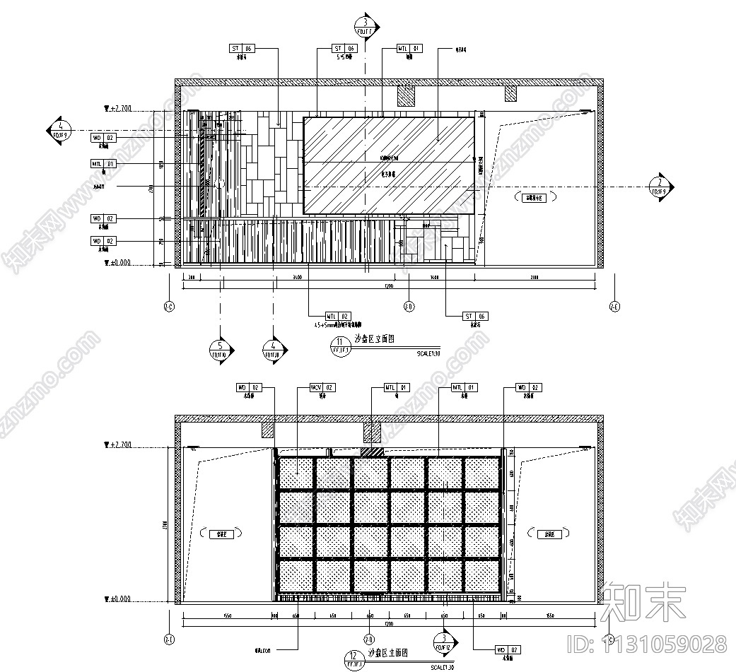 浙江杭州现代中式售楼处CAD施工图+效果图cad施工图下载【ID:1131059028】