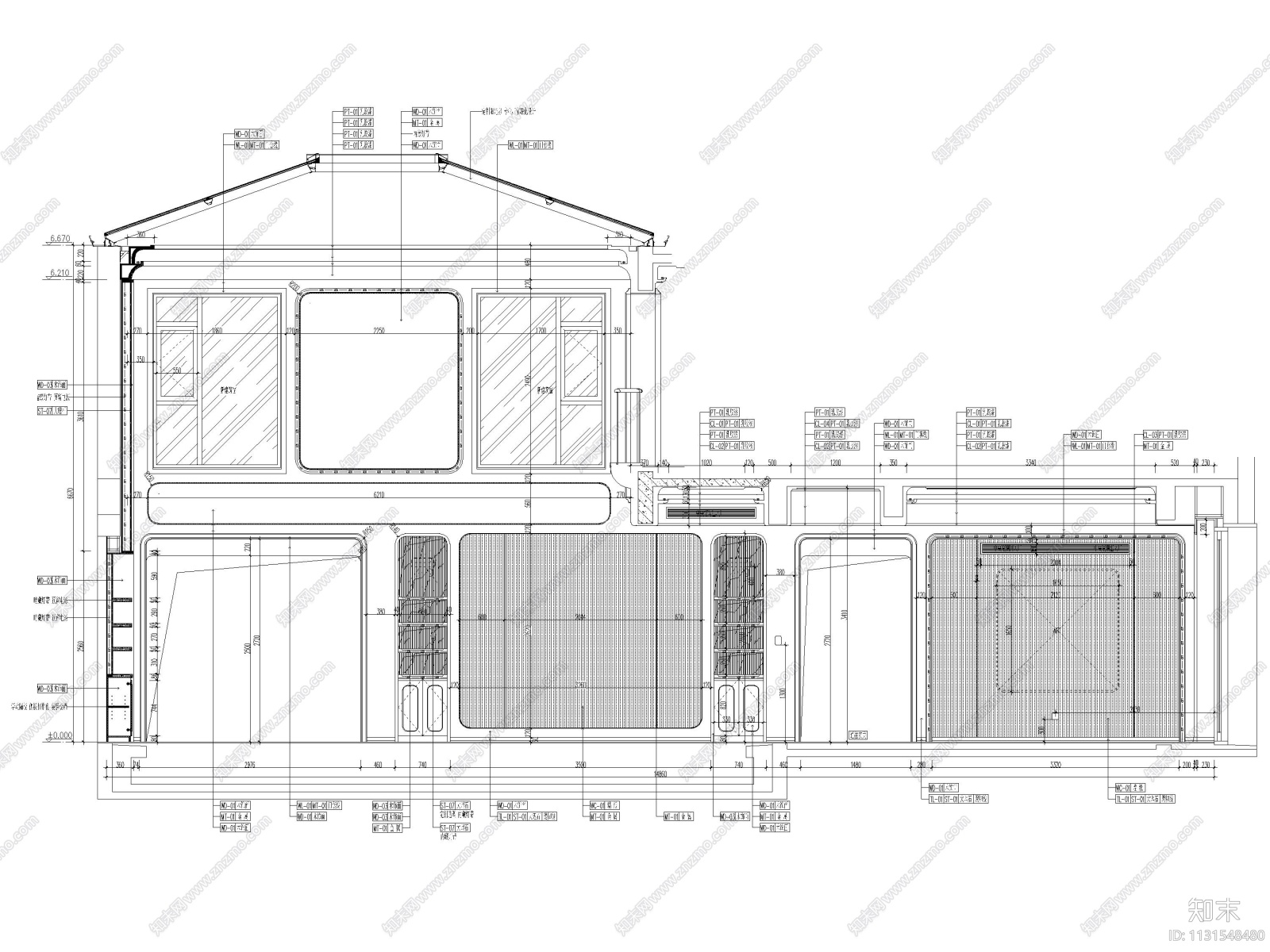 江苏1200㎡二层五居室别墅设计全套施工图施工图下载【ID:1131548480】