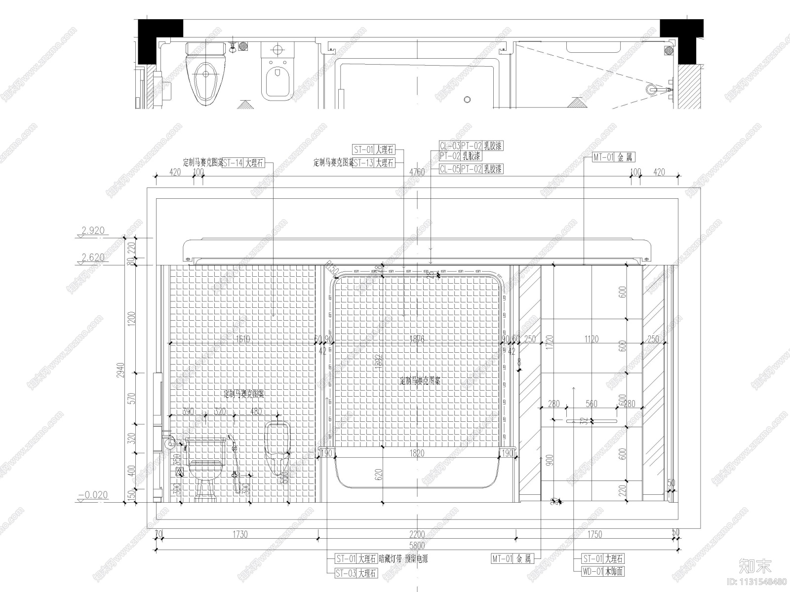 江苏1200㎡二层五居室别墅设计全套施工图施工图下载【ID:1131548480】