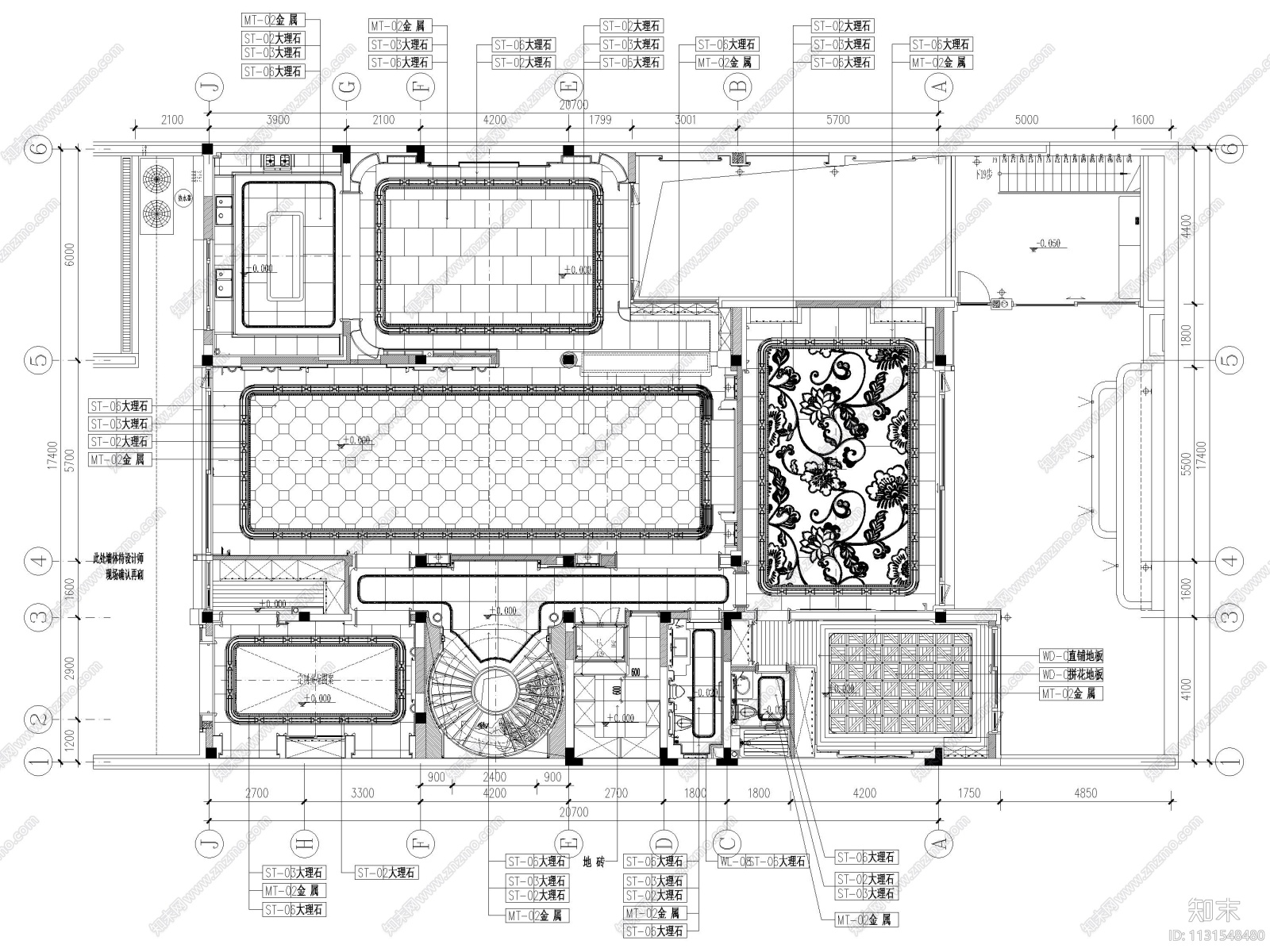 江苏1200㎡二层五居室别墅设计全套施工图施工图下载【ID:1131548480】