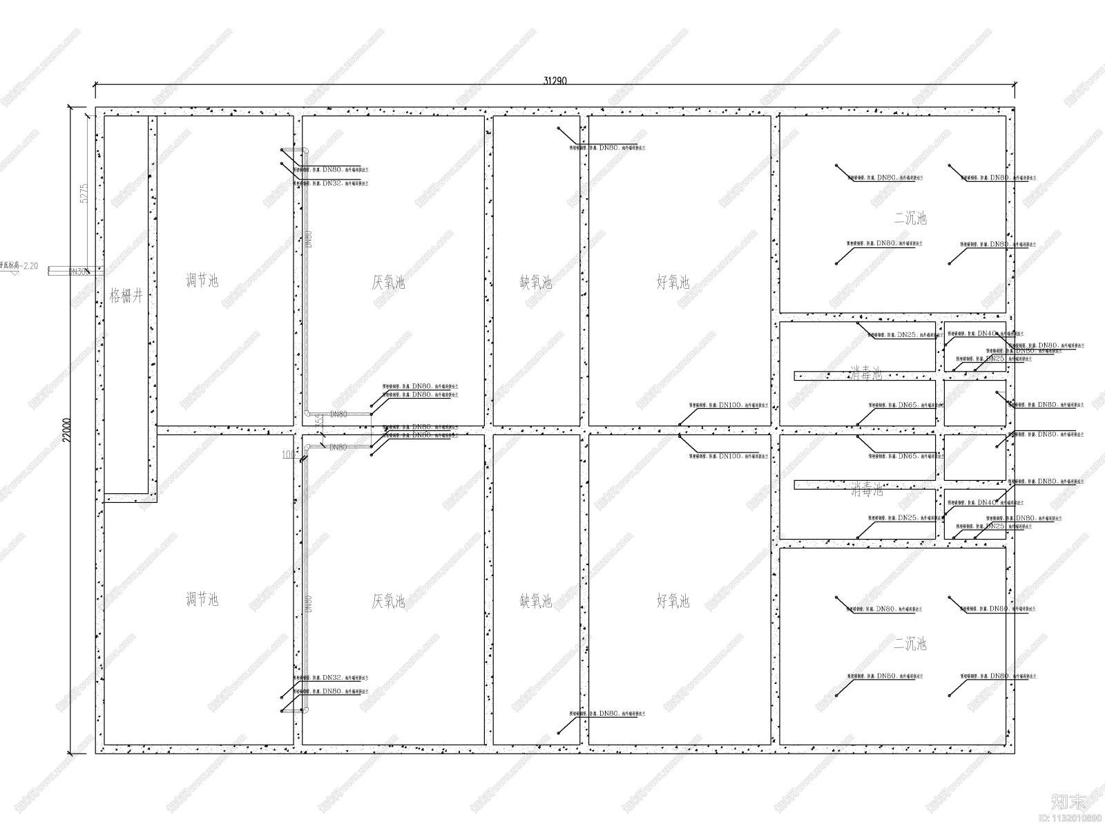 医院污水处理工程的全套处理工艺施工图下载【ID:1132010890】