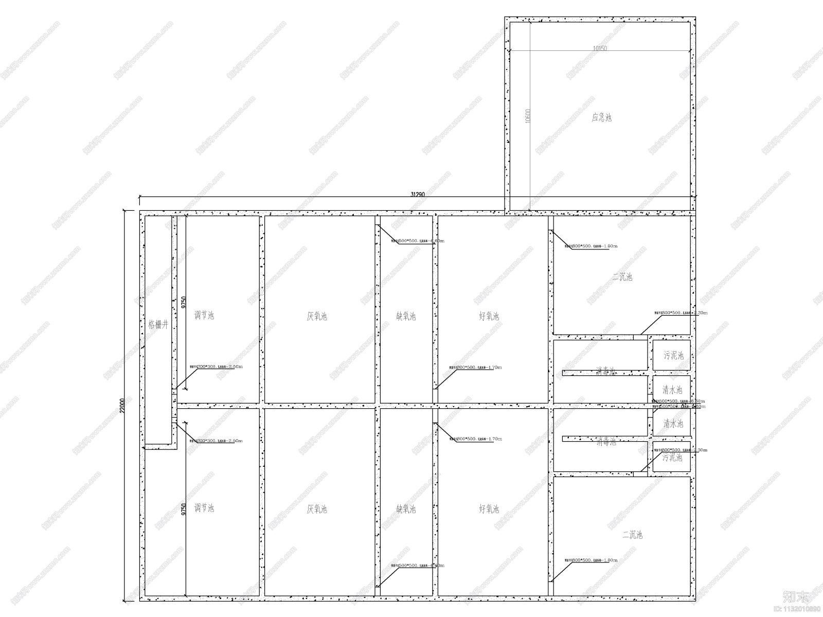 医院污水处理工程的全套处理工艺施工图下载【ID:1132010890】