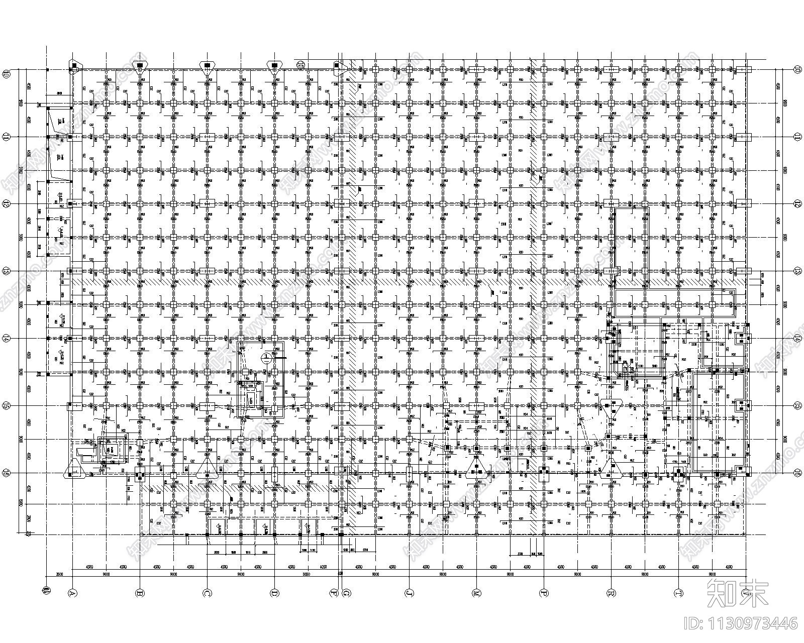 某多跨钢结构厂房结构全套施工图（CAD）施工图下载【ID:1130973446】