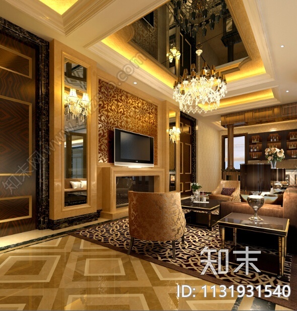新疆欧式奢华高端休闲会所设计施工图（含效果图）cad施工图下载【ID:1131931540】