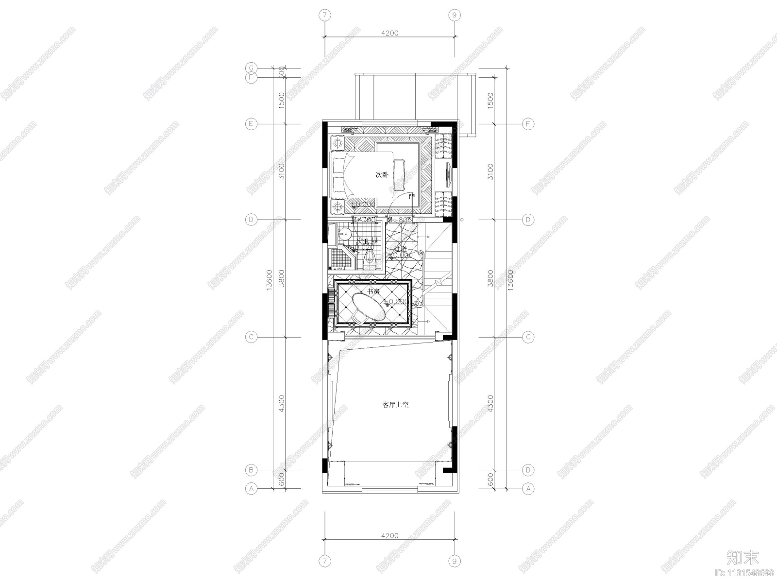 河北175㎡法式二居联排别墅样板间施工图cad施工图下载【ID:1131548698】