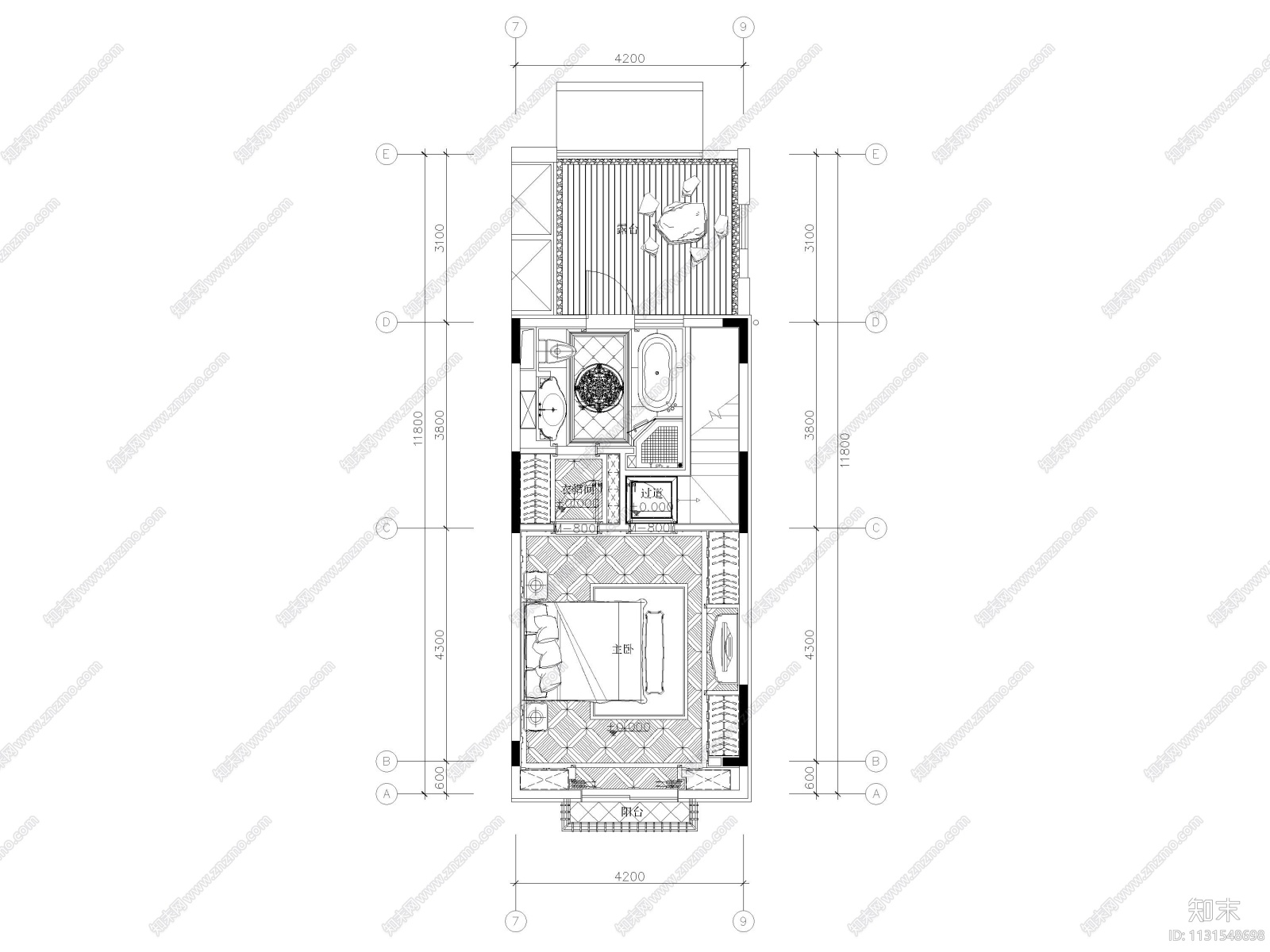 河北175㎡法式二居联排别墅样板间施工图cad施工图下载【ID:1131548698】