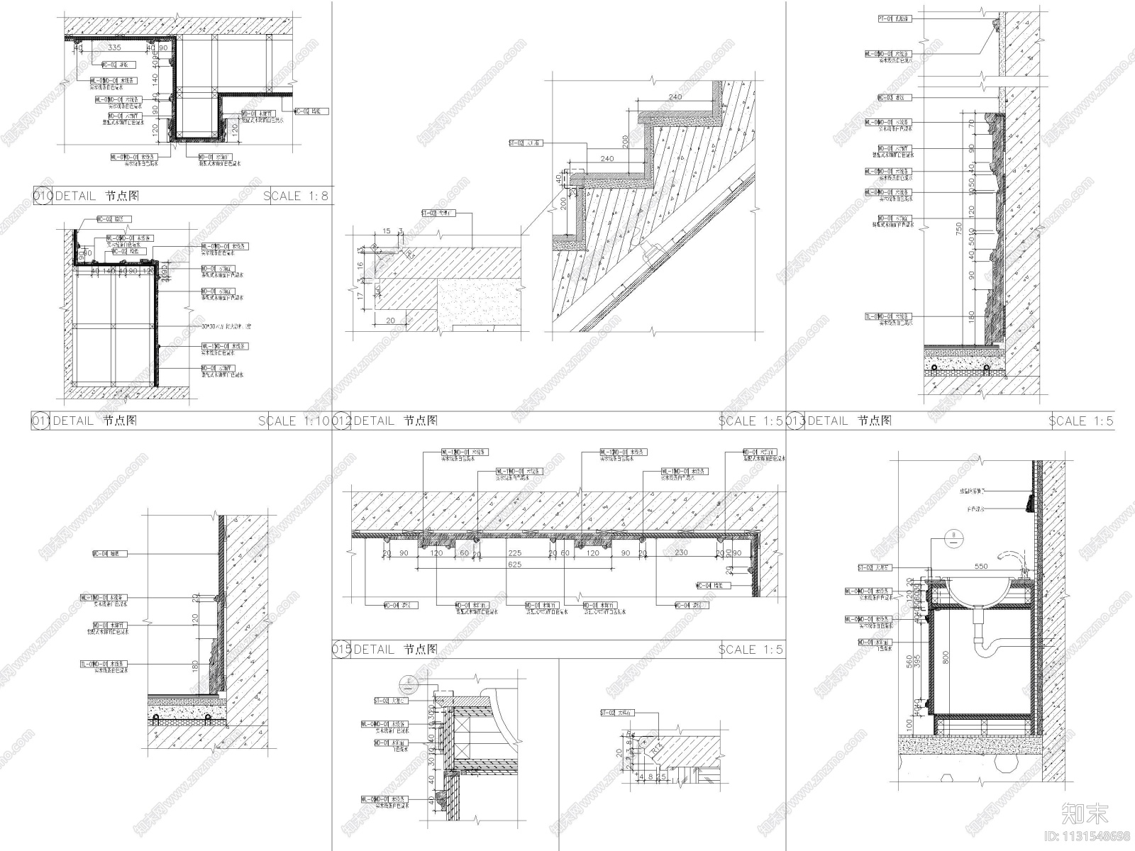 河北175㎡法式二居联排别墅样板间施工图cad施工图下载【ID:1131548698】