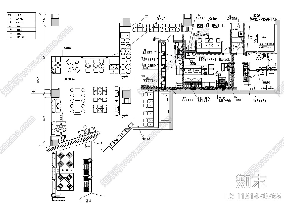 广东汉堡王凯德广场店餐饮空间装修cad施工图下载【ID:1131470765】