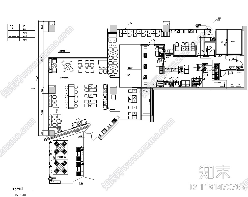 广东汉堡王凯德广场店餐饮空间装修cad施工图下载【ID:1131470765】
