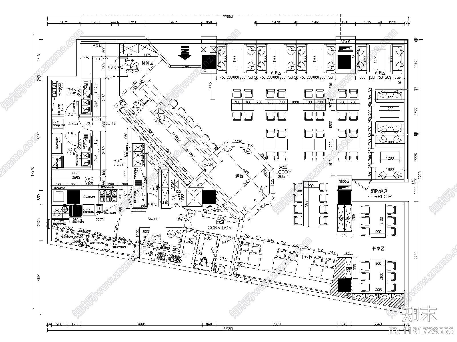 上海九麸音乐餐厅室内装修施工图+效果图施工图下载【ID:1131729556】