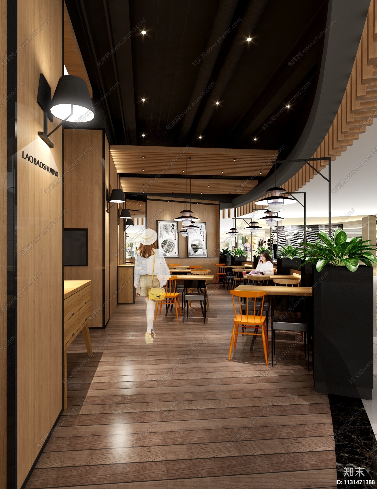 江苏80㎡水饺餐厅室内装修施工图cad施工图下载【ID:1131471388】