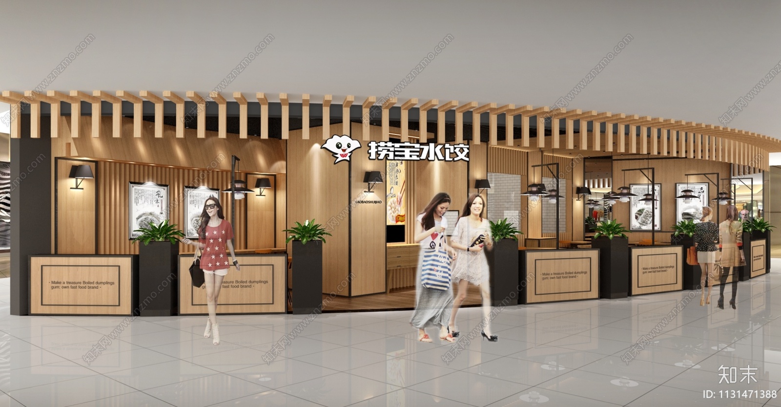 江苏80㎡水饺餐厅室内装修施工图cad施工图下载【ID:1131471388】