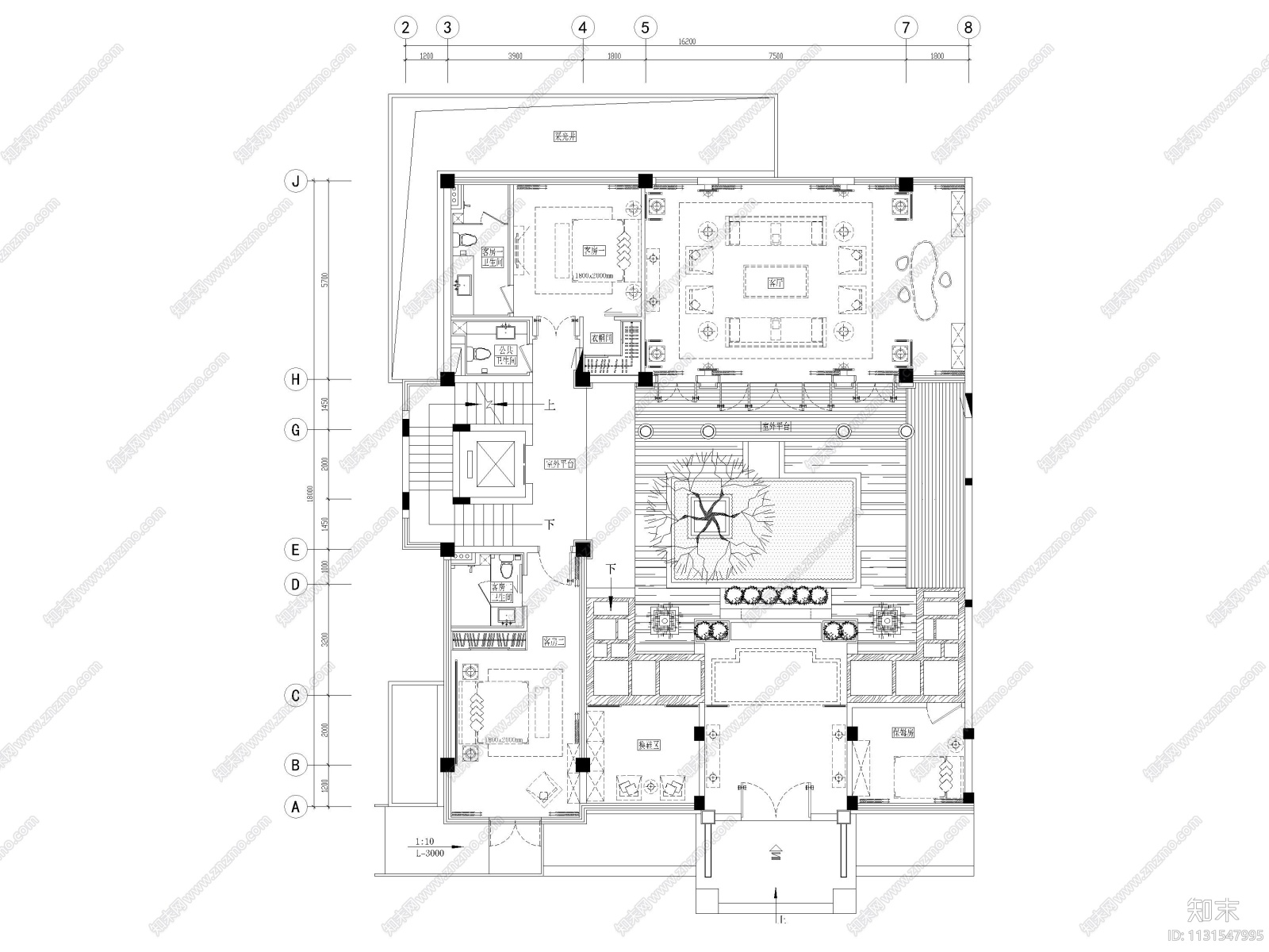 成都中德麓府别墅四合院CAD平面图+3D模型cad施工图下载【ID:1131547995】