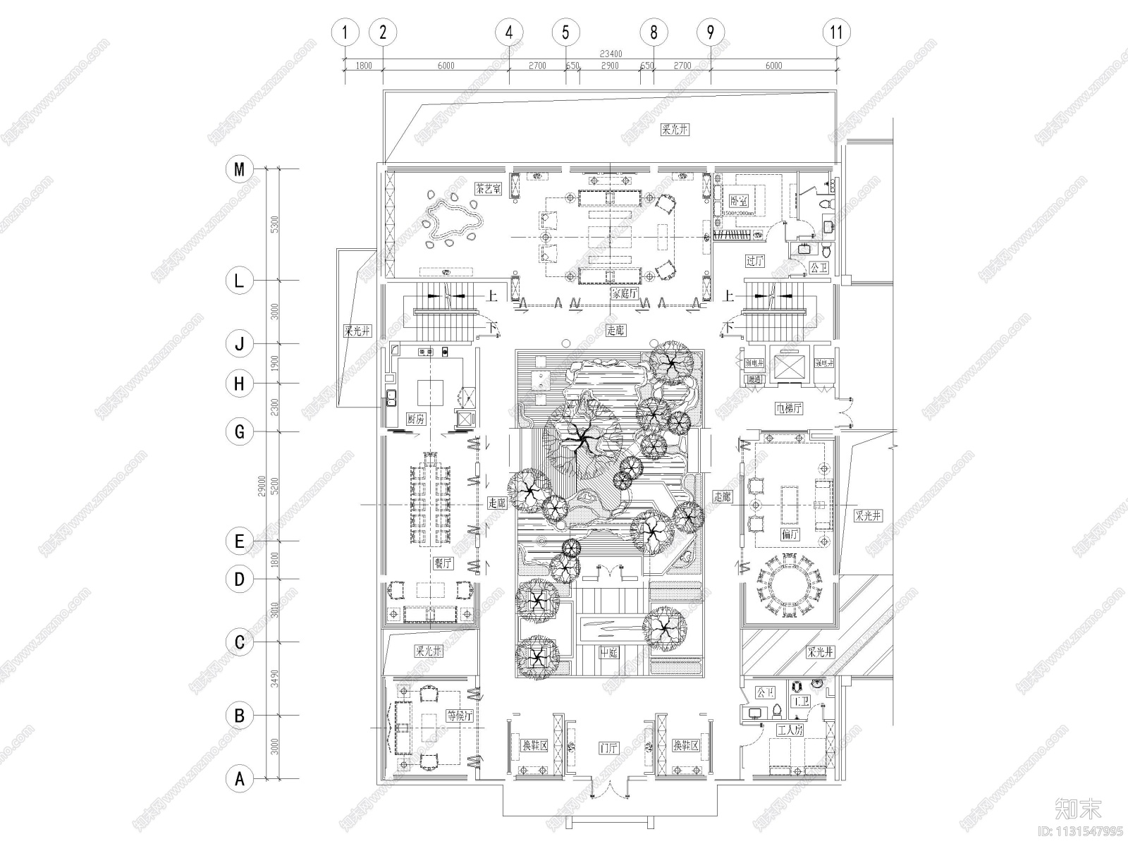 成都中德麓府别墅四合院CAD平面图+3D模型cad施工图下载【ID:1131547995】