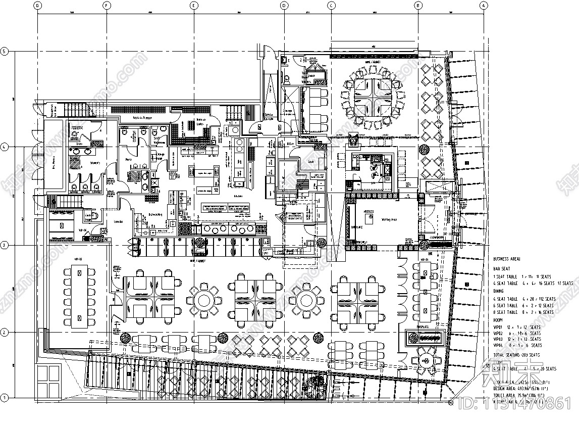 全聚德加拿大温哥华店餐饮室内装修cad施工图下载【ID:1131470861】