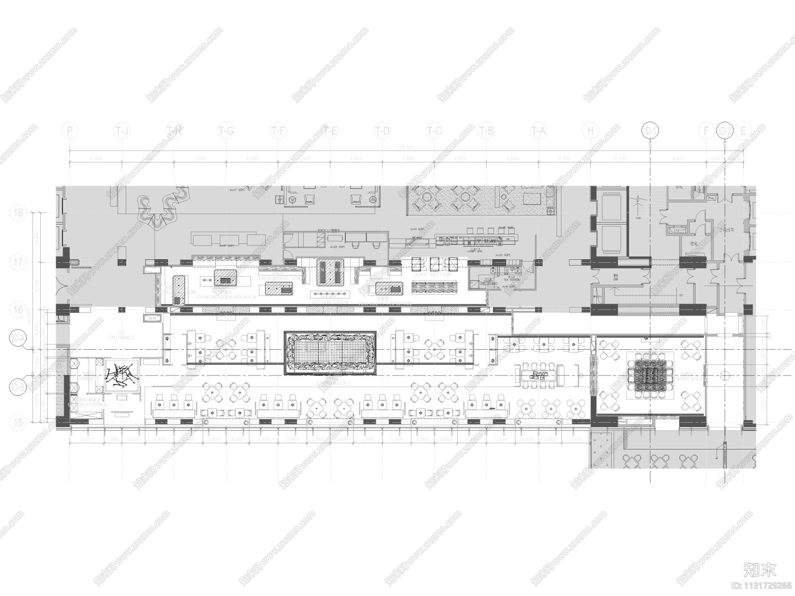 广州全日餐厅室内装修设计施工图+SU模型cad施工图下载【ID:1131729266】