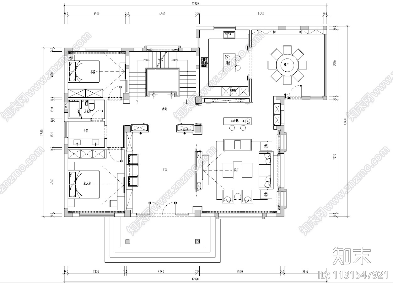 浙江萧山五层别墅住宅CAD施工图+效果图施工图下载【ID:1131547921】