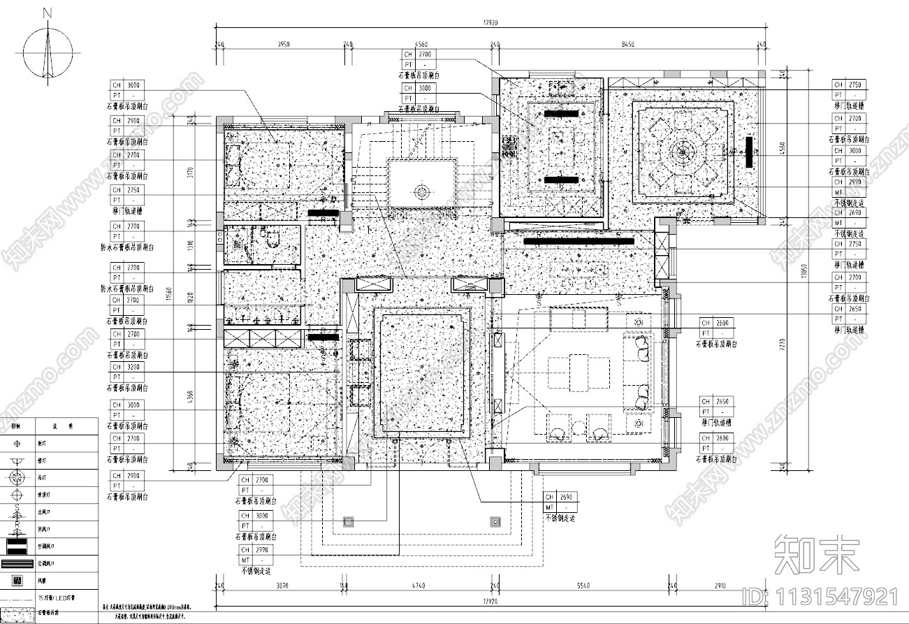 浙江萧山五层别墅住宅CAD施工图+效果图施工图下载【ID:1131547921】