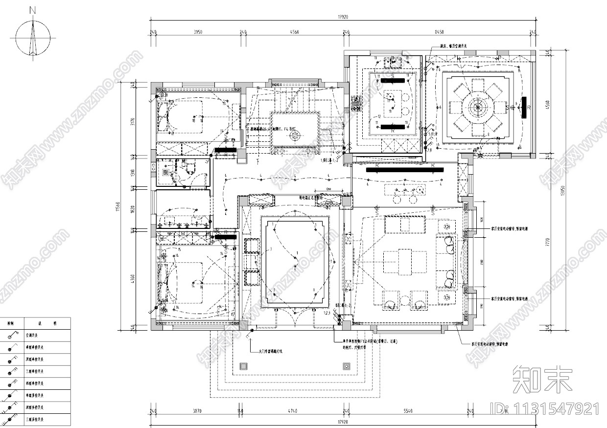 浙江萧山五层别墅住宅CAD施工图+效果图施工图下载【ID:1131547921】