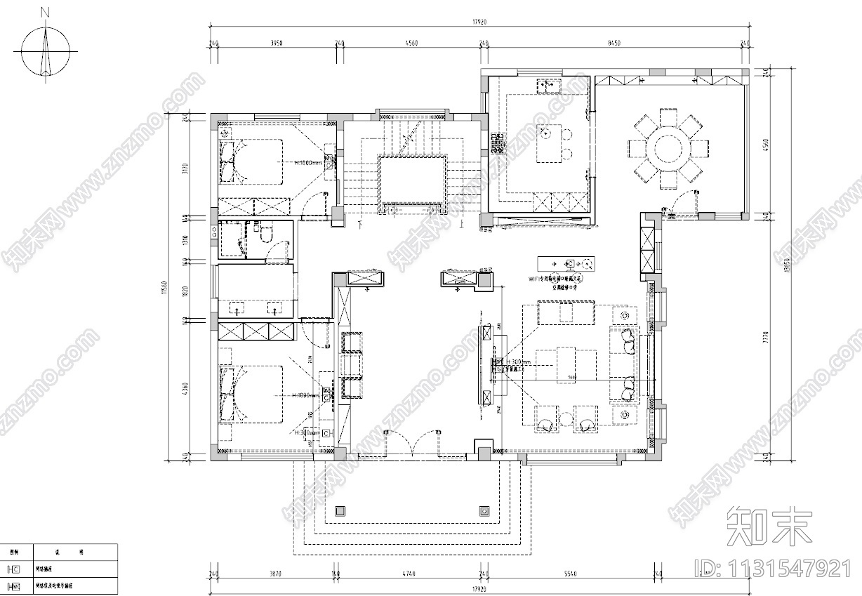 浙江萧山五层别墅住宅CAD施工图+效果图施工图下载【ID:1131547921】