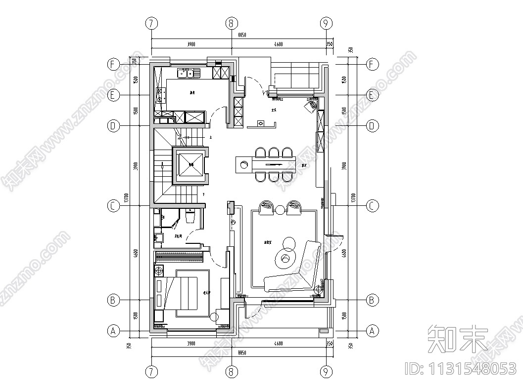 北京现代简约联排别墅施工图+效果图2018施工图下载【ID:1131548053】