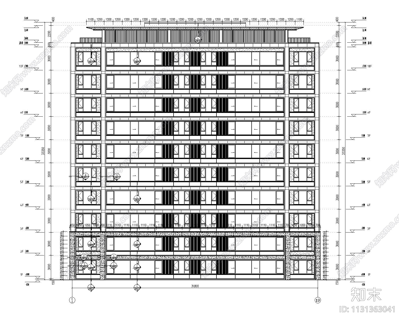剪力墙结构住宅石材铝板幕墙施工图2022+56P施工图下载【ID:1131363041】
