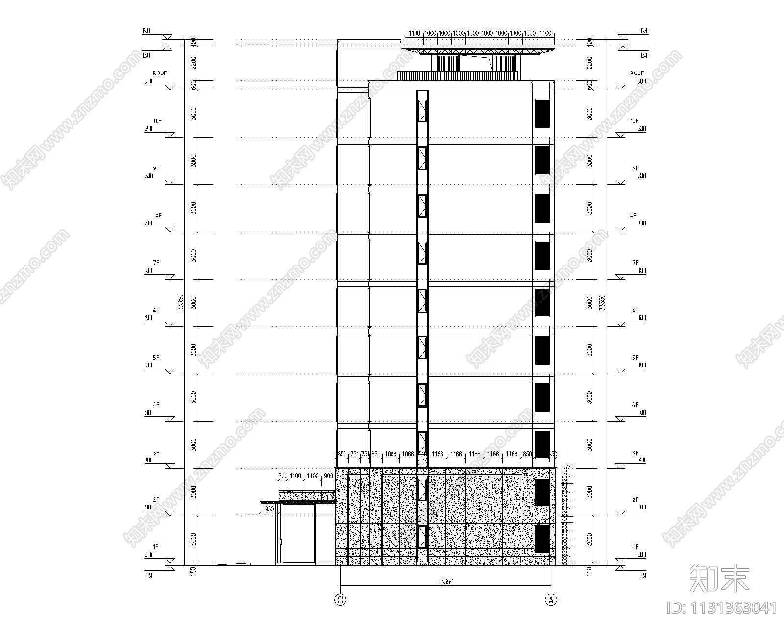 剪力墙结构住宅石材铝板幕墙施工图2022+56Pcad施工图下载【ID:1131363041】