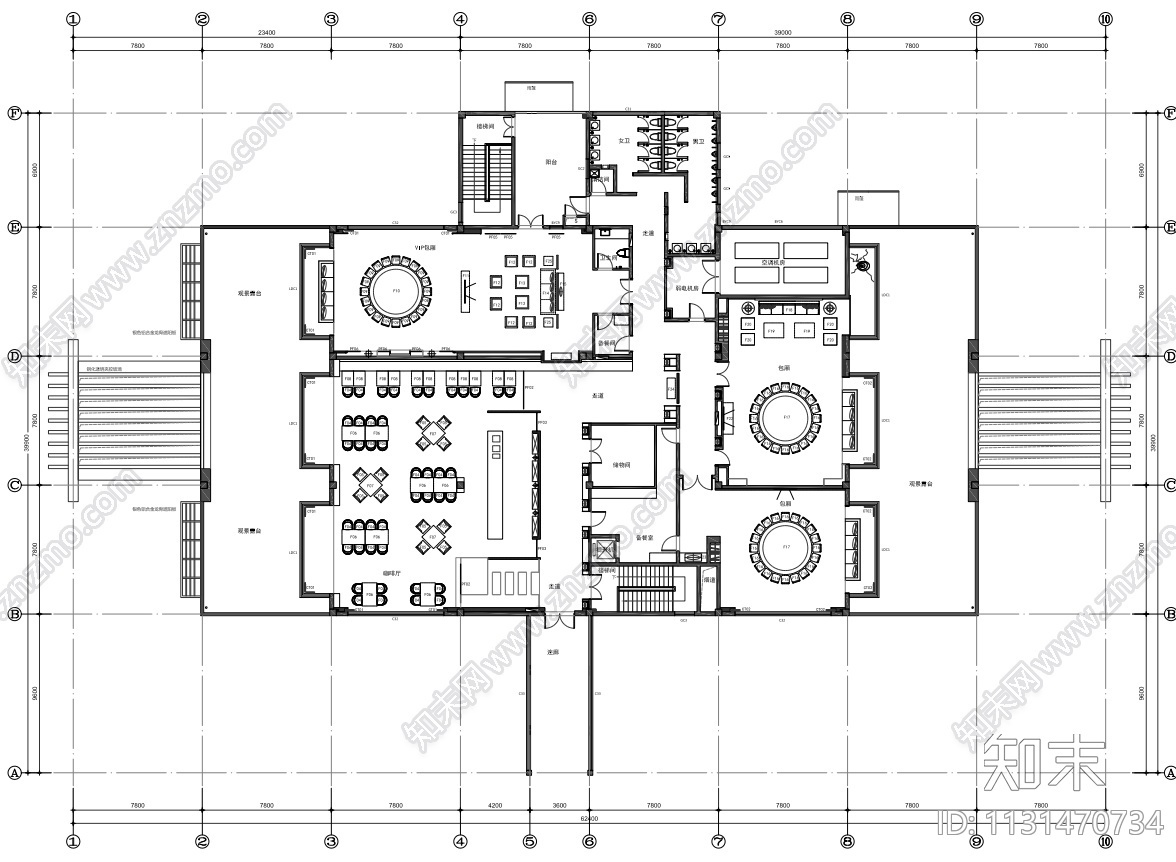 中海石油液化天然气现代轻奢餐厅cad施工图下载【ID:1131470734】