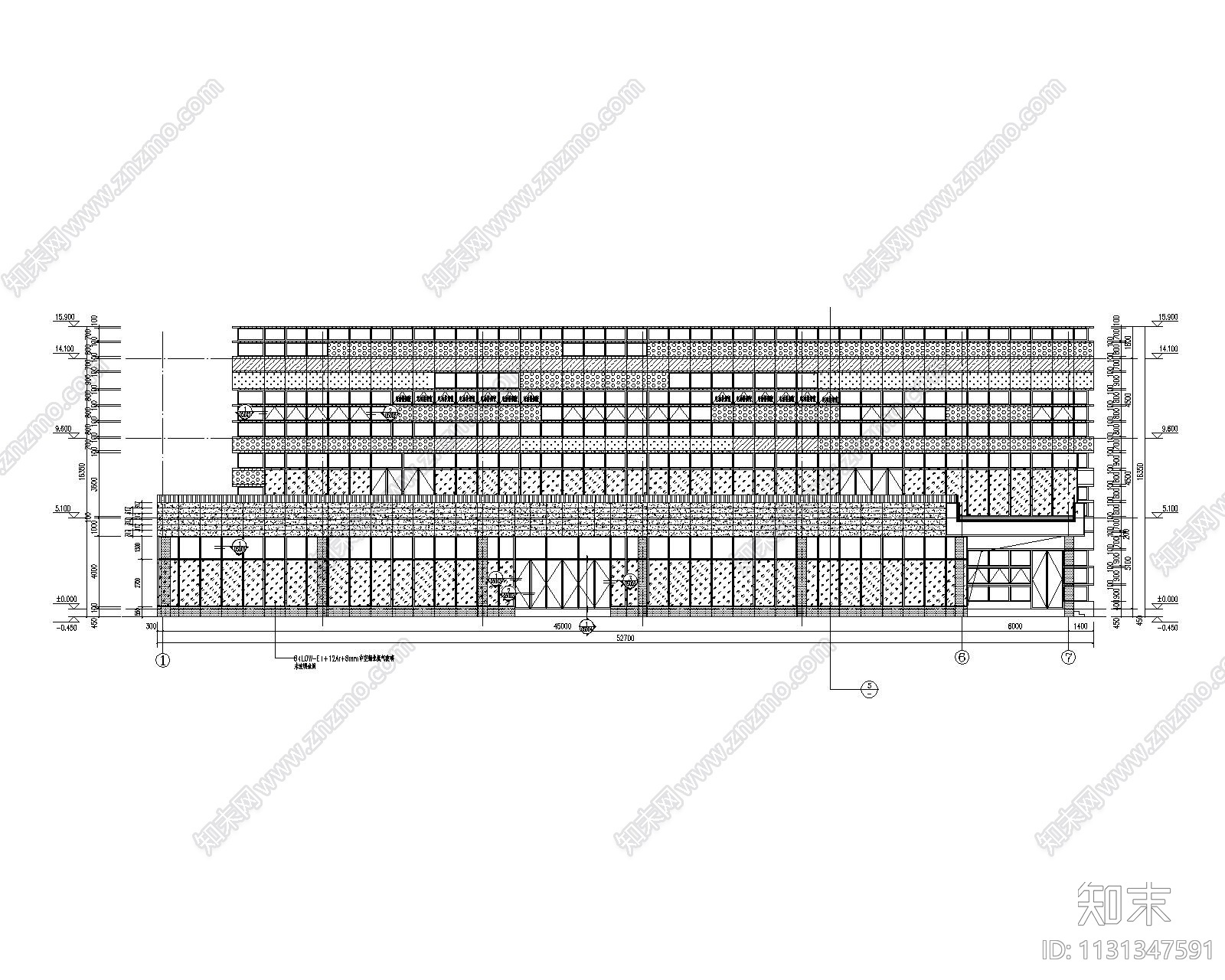 框架结构学生食堂铝板幕墙施工图2022+60P施工图下载【ID:1131347591】