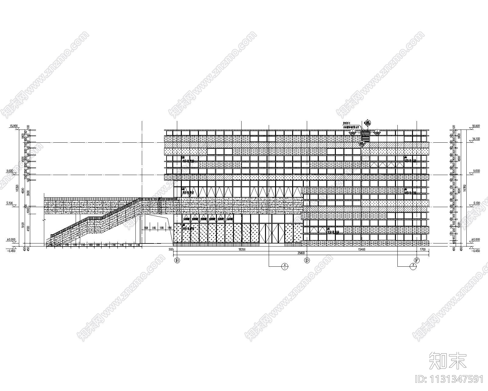 框架结构学生食堂铝板幕墙施工图2022+60P施工图下载【ID:1131347591】