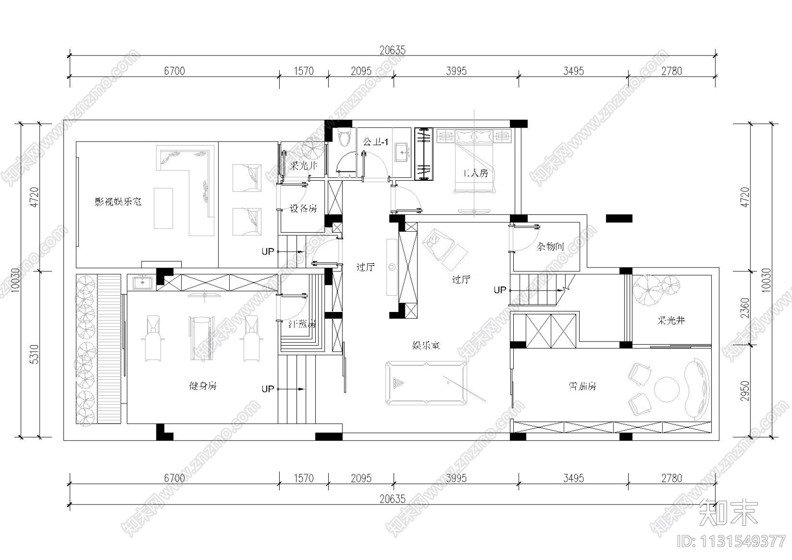 广东现代三层五居室别墅样板间设计施工图cad施工图下载【ID:1131549377】